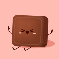 Cute and funny chocolate bar character. Chocolate mascot.