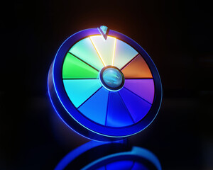 Colorful wheel of fortune - 3d illustration