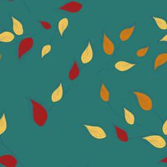 Seamless pattern abstract leaf. Vector fabric seamless pattern. Design element. Abstract floral illustration.