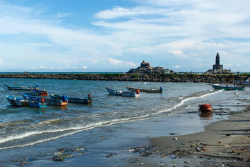 Vivekananda rock memorial and Thiruvalluvar statue, Kanyakumari, India