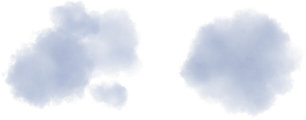 Realistic grey isolated fluffy cloud on the transparent background. 3d rendering 