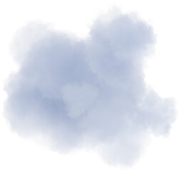 Realistic grey isolated fluffy cloud on the transparent background. 3d rendering 