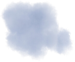 Realistic grey isolated fluffy cloud on the transparent background. 3d rendering 
