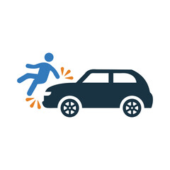 Accident, car, man Icon. Simple vector design.