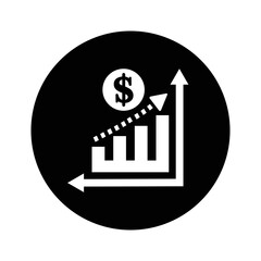 Bar, Chart, trend icon. Black vector sketch.