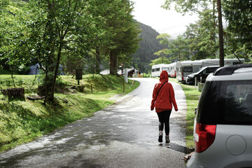 Campingplatz Regentropfen in der Sonne, Achensee