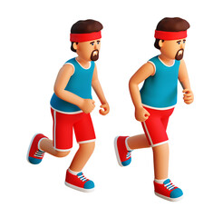 3d cartoon runner athlete. Jogging man. 3d render. 3d illustration