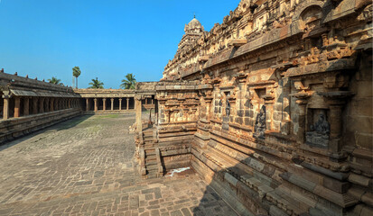 Fototapeta na wymiar Stone architecture with intricate art standing the test of time, Dharasuram, Tamil Nadu, India