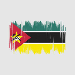 Mozambique Flag Brush Vector. National Flag