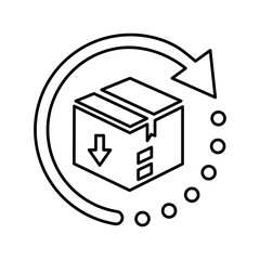 Delivery Return outline icon. Line vector design.