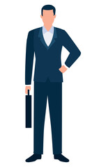 elegant businessman with portfolio