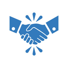 Handshake Partnership Icon. Blue vector design.