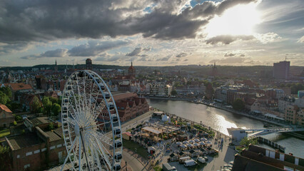 Gdansk. Old town. Ferris wheel.