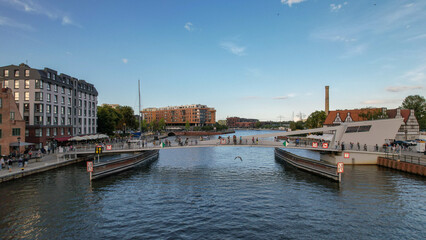Fototapeta premium Drawbridge in the heart of Gdansk.