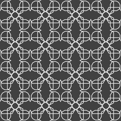 Fototapeta premium Monochrome seamless pattern with geometric ornament.