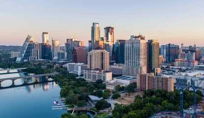 Fototapete Skyline Austin Texas Skyline 2022 Morning Golden Hour  © ATX Drone Pros