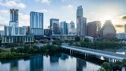 Austin Texas Sunrise City Skyline 2022 1st Street