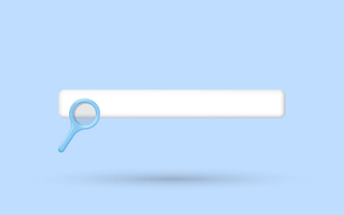 Web search bar isolated on blue background. Navigation bar for ui design. Search blank browser templates. Vector illustration