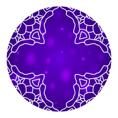 Fototapeta premium Modern luxury mandala background.Arabesque pattern.Vintage decorative elements.Doodle ornaments.Invitation card template. Vector flat illustration.Horizontal banner.