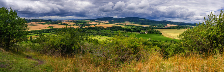 Fototapeta na wymiar Beautiful summer panorama landscape from hill Zebin, Czechia.