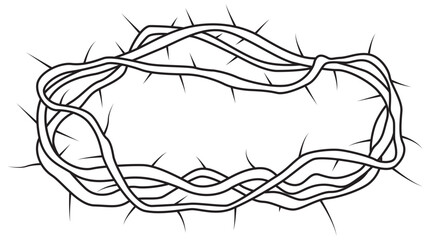 Barbed Wire Barbwire black and white vector illustration