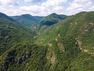 Aerial view of Ecotrail Struilitsa and Devin River gorge, Bulgaria