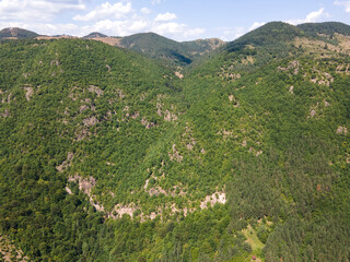 Aerial view of Ecotrail Struilitsa and Devin River gorge, Bulgaria