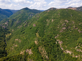 Aerial view of Ecotrail Struilitsa and Devin River gorge, Bulgaria