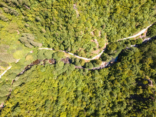 Aerial view of Ecotrail Struilitsa and Devin River gorge, Bulgaria