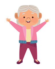 happy old woman celebrating