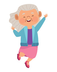 japanese old woman celebrating