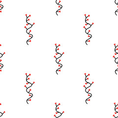 Seamless background with Garland with hearts. Vector illustration