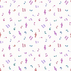 Abstract sign symbols seamless music notes pattern for wrapping and kids fabrics and clothes print and study notebooks