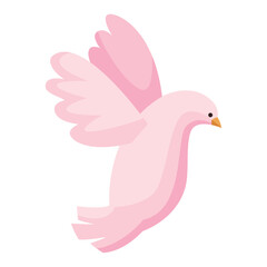 pink dove bird flying