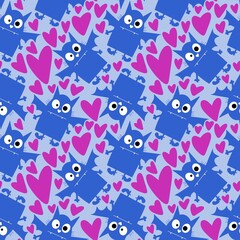 Cartoon Halloween seamless bats vampire with wings pattern for kids accessories and festive wrapping and fabrics