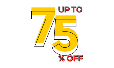 discount upto 75 percent off sale vector, 75 percent off typography vector illustration