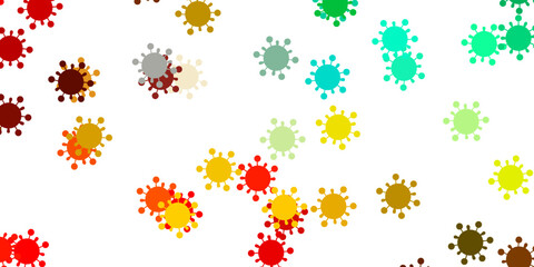 Light multicolor vector template with flu signs.