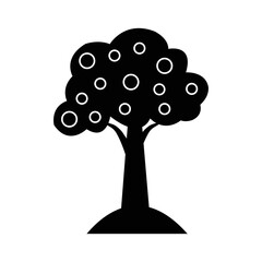 Beautiful nature oak tree icon | Black Vector illustration |