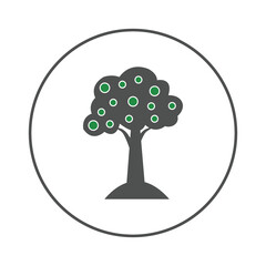 Beautiful nature oak tree icon | Circle version icon |