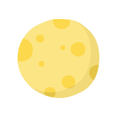 Fototapeta premium Yellow moon. Halloween Vector illustration Isolated over white.