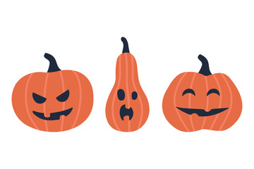 Orange pumpkin with a smile for your Halloween design.