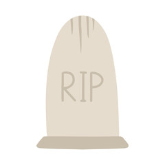 Halloween Element and Object for Design Projects. Tombstone for Halloween. Ancient RIP.