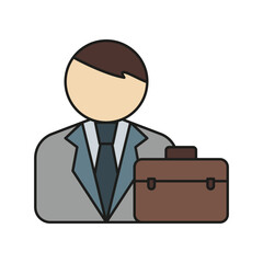 Businessman, bag, portfolio colored icon. Simple color element illustration. Businessman, bag, portfolio concept outline symbol design from medical set on white background