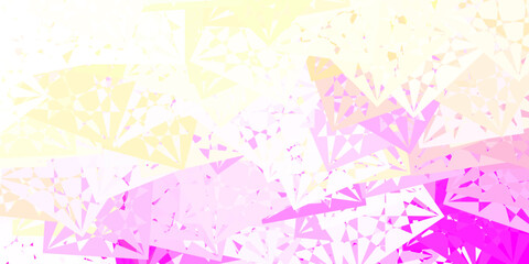 Fototapeta na wymiar Light Pink, Yellow vector background with triangles.