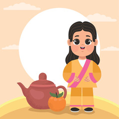 woman with teapot chuseok