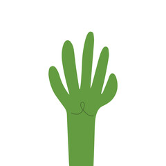 Cartoon zombie hand out of the ground