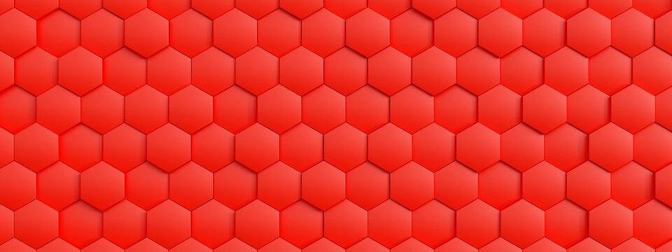red 3D hexagon pattern background texture