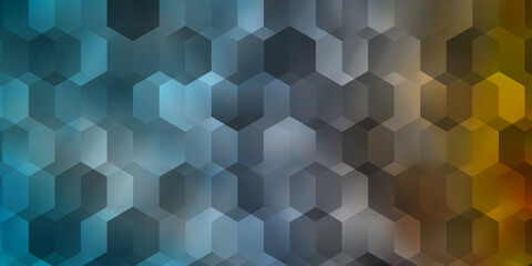 Fototapeta na wymiar Light Blue, Yellow vector backdrop with hexagons.