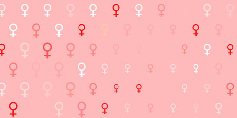 Light Red vector pattern with feminism elements.