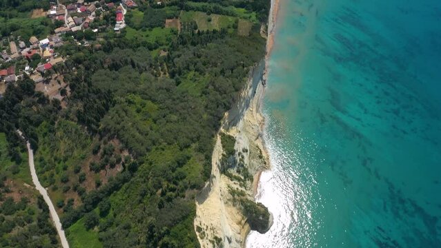 sheer white cliffs of Cape Drastis near Peroulades